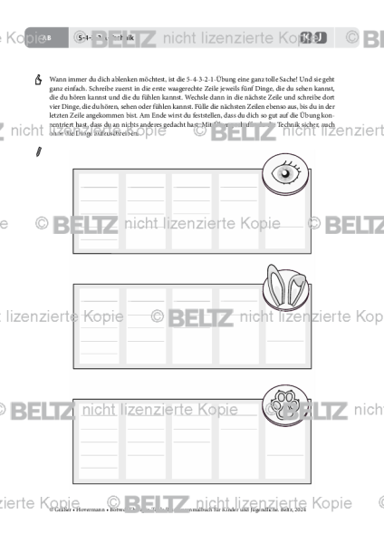 Ressourcenmalbuch: 5-4-3-2-1-Technik