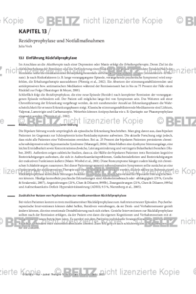 Bipolare Störungen: Einleitung Rezidivprophylaxe und Notfallmaßnahmen