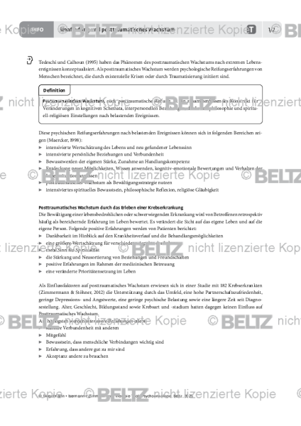 Psychoonkologie: Sinnfindung und posttraumatisches Wachstum