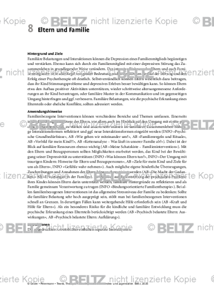 Depression: Einleitung Eltern und Familie