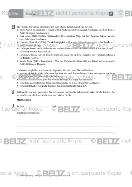 Gruppentherapie: Literatur zum Thema »Raucherentwöhnung«