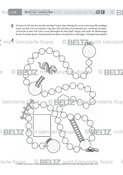 Ressourcenmalbuch: Würfelspiel zu meinem Ziel