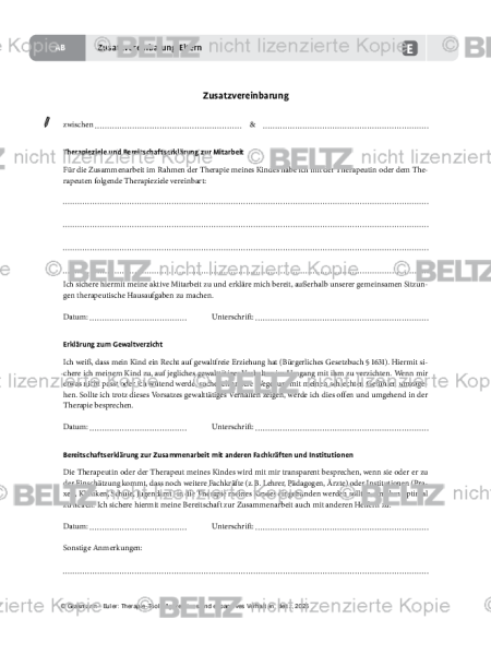 Aggression: Zusatzvereinbarung Eltern