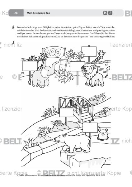 Ressourcenmalbuch: Mein Ressourcen-Zoo