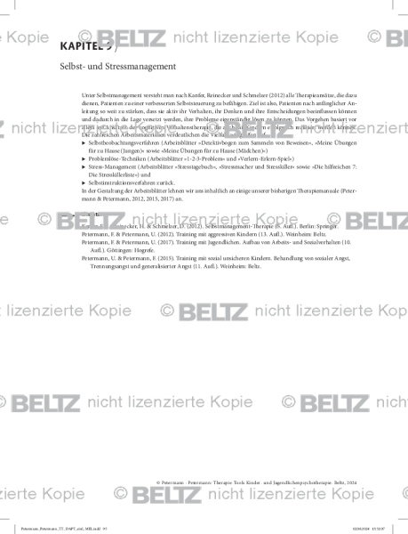 Kinder- und Jugendlichenpsychotherapie: Einleitung Selbst- und Stressmanagement