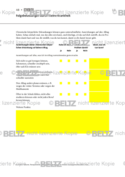 Chronische Erkrankungen: Folgebelastungen durch meine Krankheit