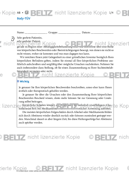 Alkoholabhängigkeit: Body-TÜV