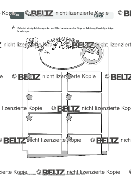 Therapeutisches Malen: Vorlage Belohnungsplan