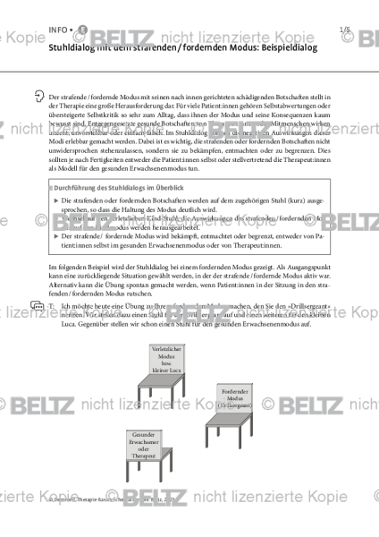 Schematherapie: Stuhldialog mit dem strafenden / fordernden Modus: Beispieldialog