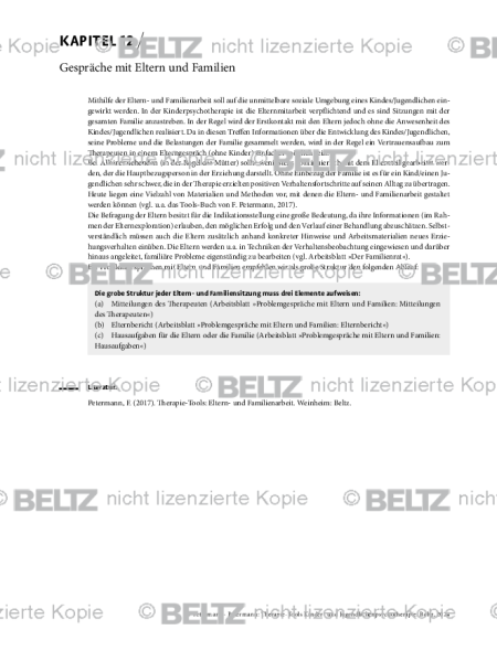 Kinder- und Jugendlichenpsychotherapie: Einleitung Gespräche mit Eltern und Familien