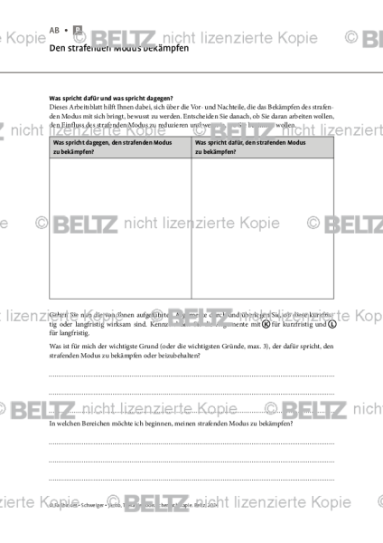 Schematherapie: Den strafenden Modus bekämpfen