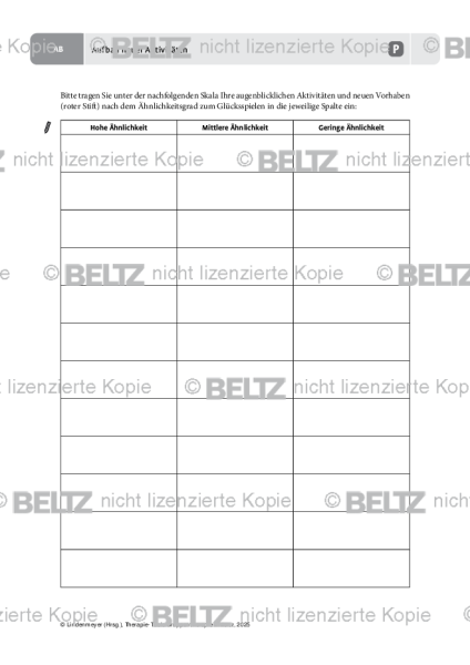 Gruppentherapie: Aufbau neuer Aktivitäten