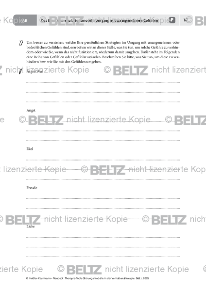 Störungsmodelle: Das Emotionsregulationsmodell: Umgang mit unangenehmen Gefühlen