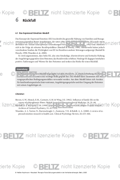 Störungsmodelle: Einleitung Rückfall