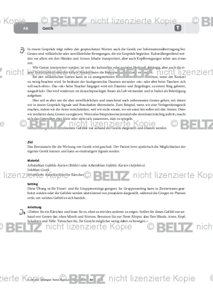 Ressourcenaktivierung: Gestik