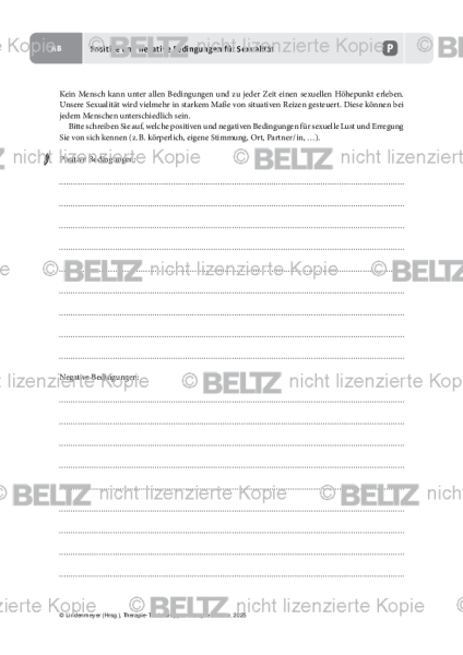 Gruppentherapie: Positive und negative Bedingungen für Sexualität