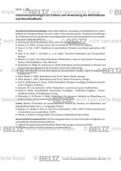 Biofeedback: Literaturempfehlungen zur Evidenz und Anwendung des Biofeedbacks und Neurofeedbacks