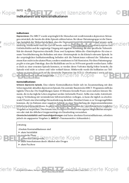 MBCT: Indikationen und Kontraindikationen