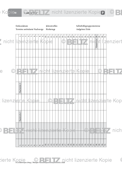 Gruppentherapie: 1-Jahres-Plan (Alkoholabhängigkeit)
