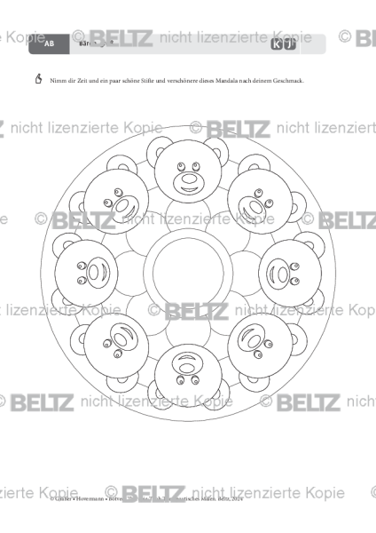 Therapeutisches Malen: Mandala große Bären