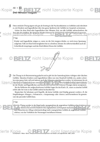 Emotionsregulation (K/J): Drei-Minuten-Aufgabe