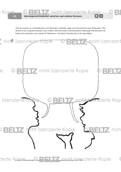 Therapeutisches Schreiben: Meinungsverschiedenheit zwischen zwei anderen Personen