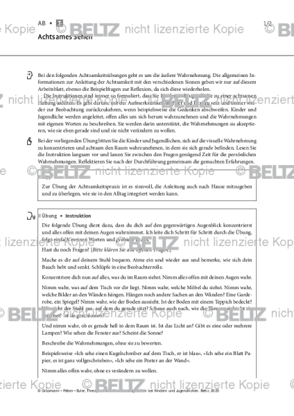 Emotionsregulation (K/J): Achtsames Sehen