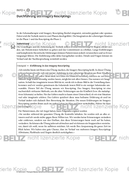 Schematherapie: Durchführung des Imagery Rescriptings