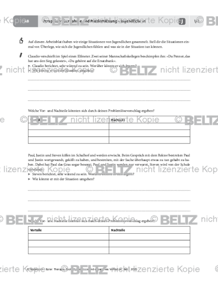 Aggression: Perspektivübernahme und Problemlösung – Jugendliche m
