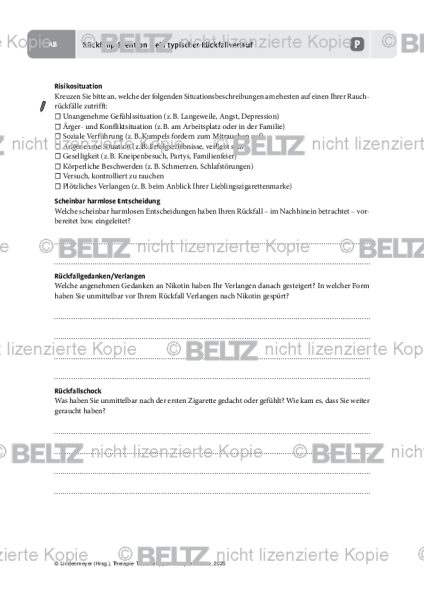 Gruppentherapie: Rückfallprävention – ein typischer Rückfallverlauf