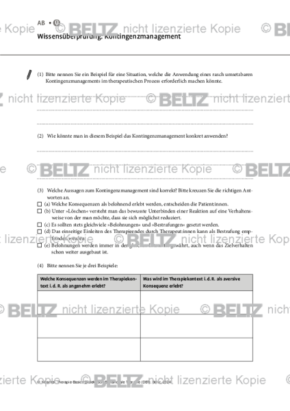 DBT: Wissensüberprüfung – Kontingenzmanagement