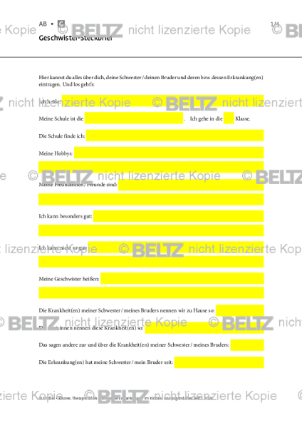 Chronische Erkrankungen: Geschwister-Steckbrief