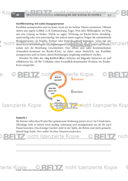 Kiesler-Kreis-Training: Verbale Kommunikation: Anwendung des SEW-Schemas für Konflikte