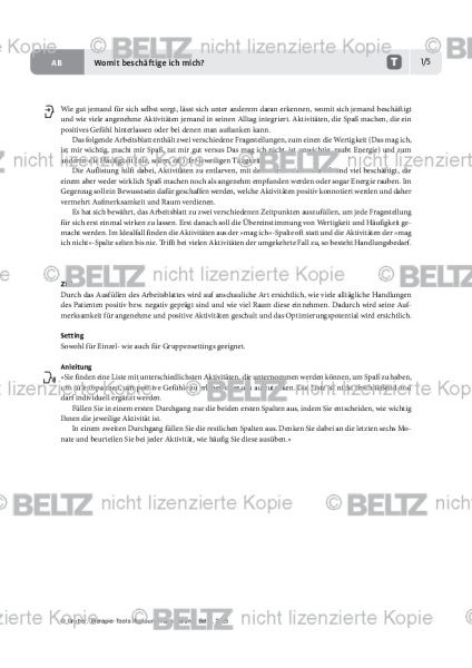 Ressourcenaktivierung: Womit beschäftige ich mich?