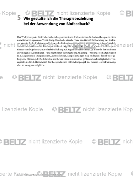 Biofeedback: Einleitung: Wie gestalte ich die Therapiebeziehung bei der Anwendung von Biofeedback?
