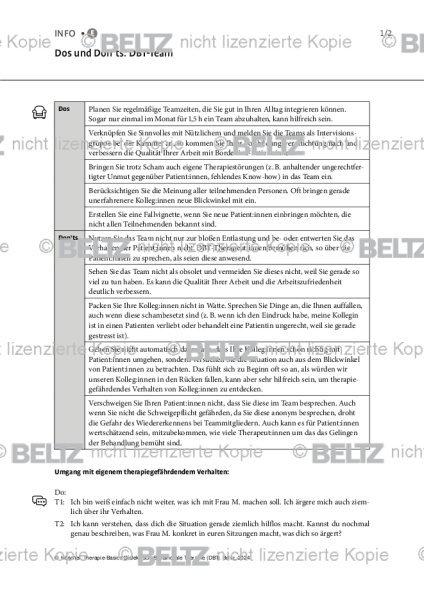 DBT: Dos und Don’ts – DBT-Team