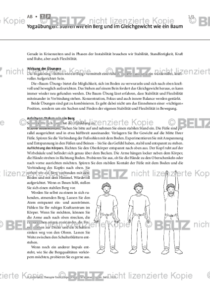 Körperorientierte Interventionen: Yogaübungen: Stehen wie ein Berg und im Gleichgewicht wie ein Baum