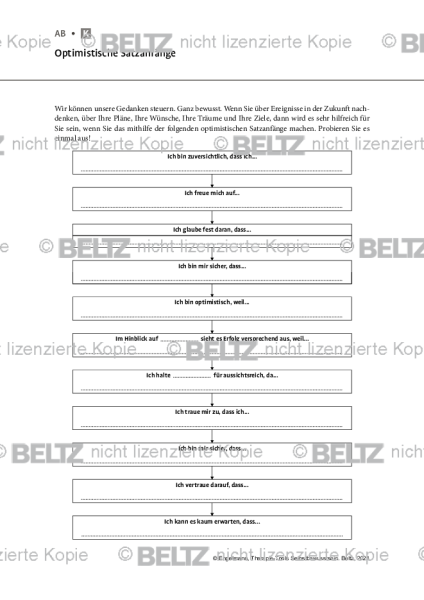 Selbstbewusstsein: Optimistische Satzanfänge