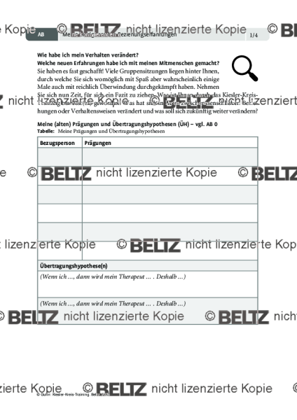 Kiesler-Kreis-Training (Gruppensetting): Meine korrigierenden Beziehungserfahrungen