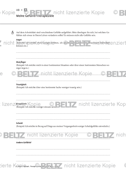 Psychosen: Meine Gefühls-Therapieziele