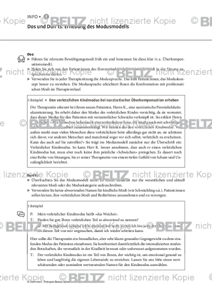 Schematherapie: Dos und Don’ts: Erhebung des Modusmodells