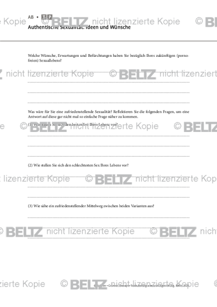 Pornografienutzungsstörung: Authentische Sexualität: Ideen und Wünsche