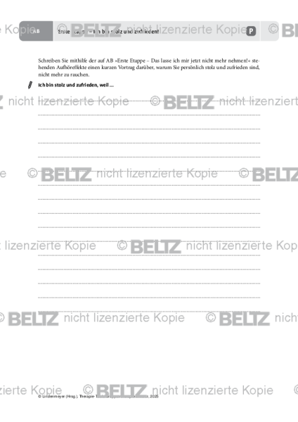 Gruppentherapie: Erste Etappe – Ich bin stolz und zufrieden!
