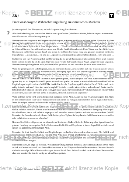 Bipolare Störungen: Emotionsbezogene Wahrnehmungsübung zu somatischen Markern