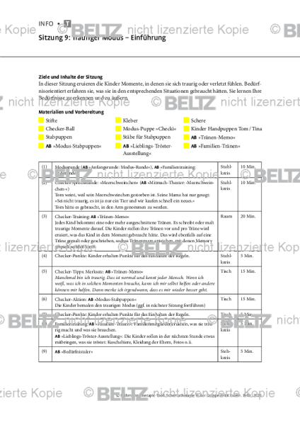 Schematherapie in Gruppe: Sitzung 9: Trauriger Modus – Einführung