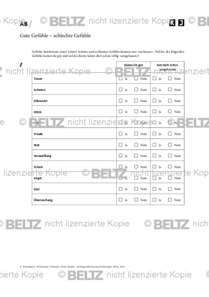 Kinder- und Jugendlichenpsychotherapie: Gute Gefühle – schlechte Gefühle