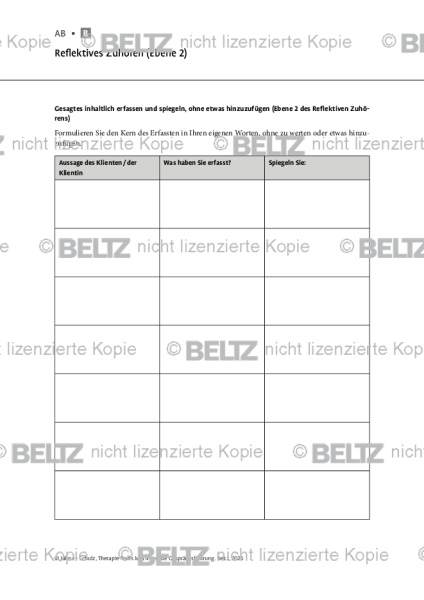 Motivierende Gesprächsführung: Reflektives Zuhören (Ebene 2)