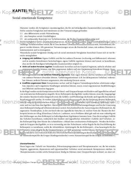 Kinder- und Jugendlichenpsychotherapie: Einleitung Sozial-emotionale Kompetenz