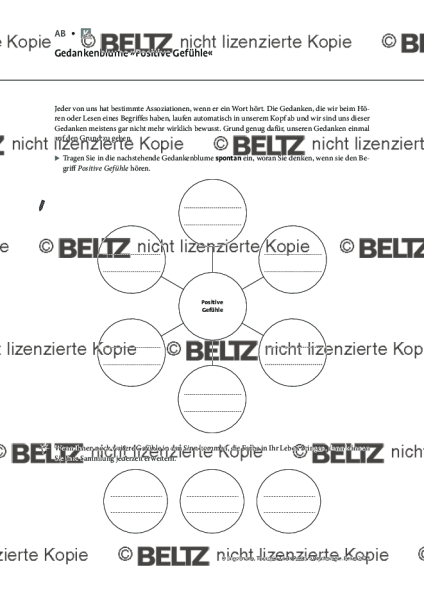 Positive Psychologie: Gedankenblume »Positive Gefühle«