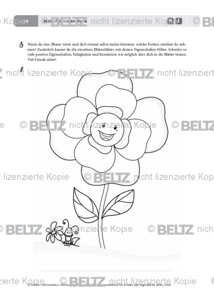 Ressourcenmalbuch: Meine Ressourcen-Blume